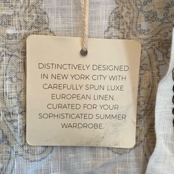 Magaschoni 100% Linen Orange Yellow Wrap Midi Dress, Size Small - Picture 12 of 12